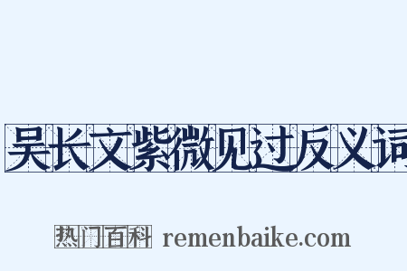 吴长文紫微见过反义词是什么意思的图片